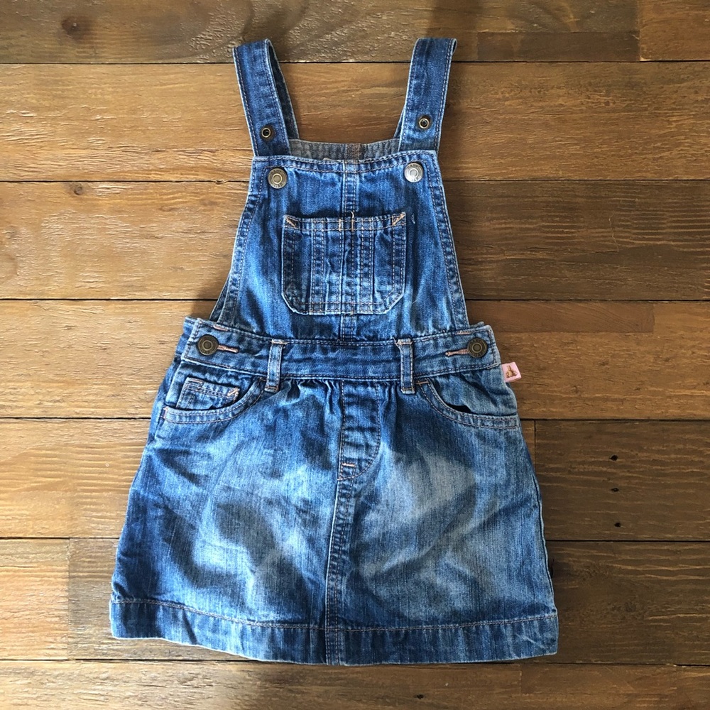 🍂 BABY GAP denim overall skirt jumper worn look
